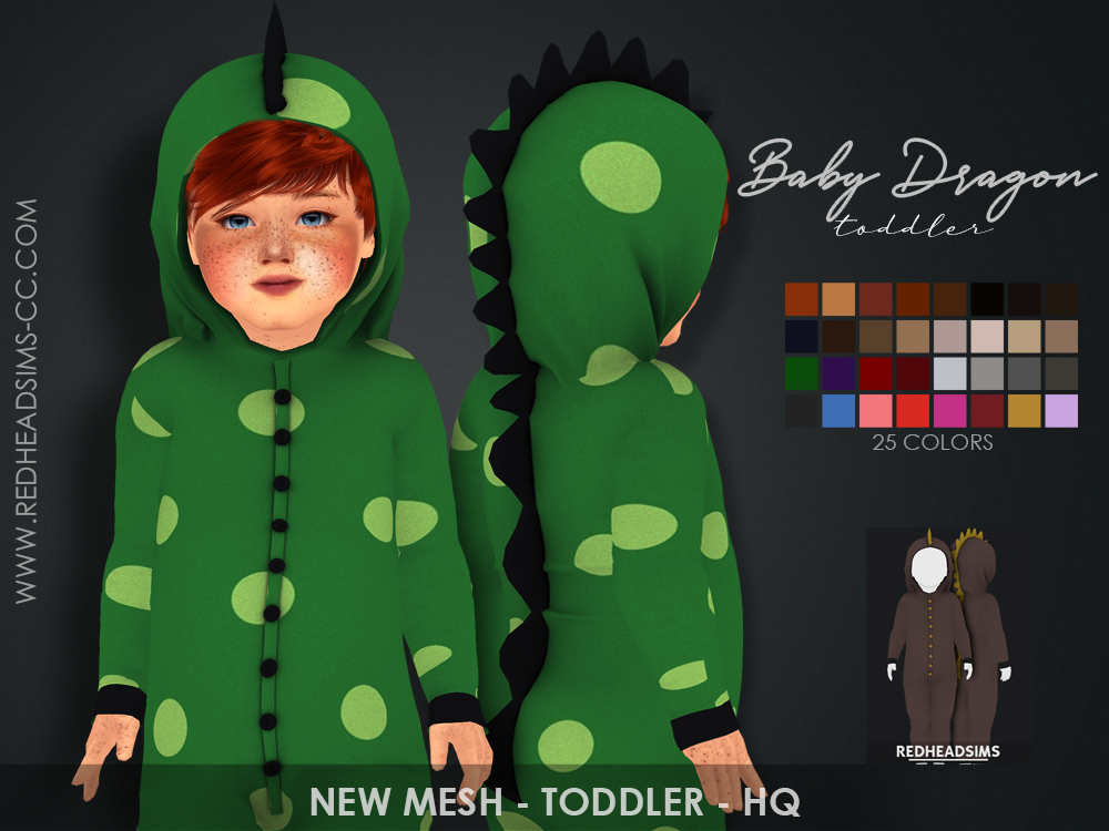 opción de conjuntos de CC de Sims 4 que es un bebé dragón