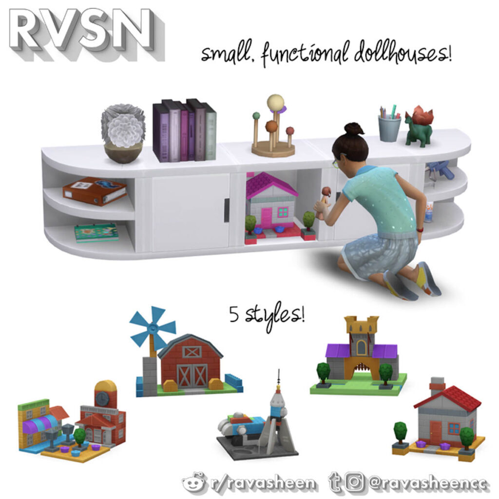 sims 4 contenido personalizado de casas de muñecas pequeñas