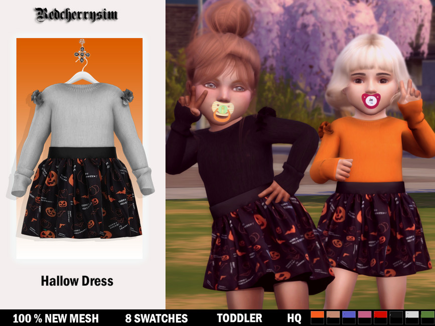 Dos Sims posando con señales de paz en vestidos de Halloween